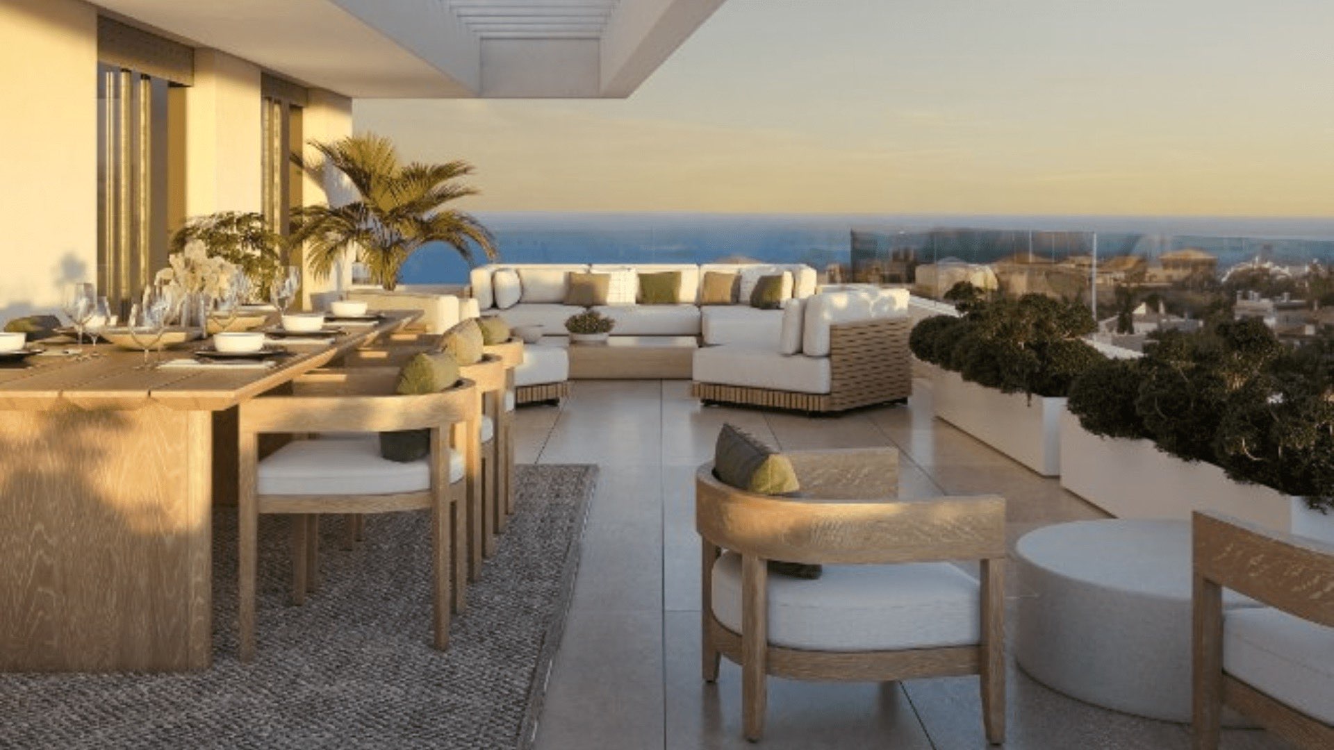 Luxury Costa del Sol terrace with sea view